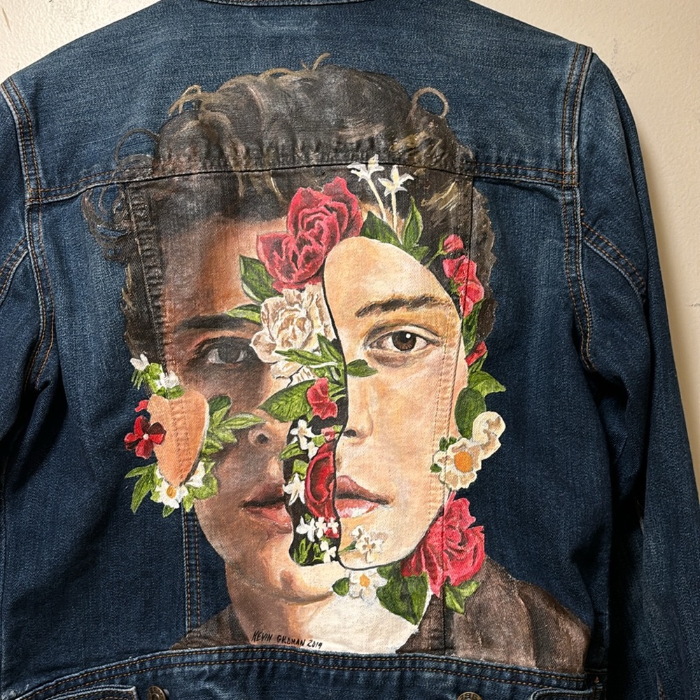 Hand painted Shawn Mendes the album Jean jacket